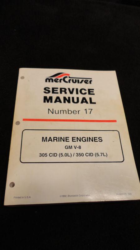 1993 mercruiser service tech manuals 17#90-823225 gm v8 305cid 5.0l&350cid 5.7l