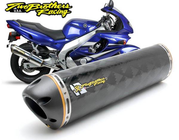 Two brothers v.a.l.e. m-2 carbon fiber slip-on exhaust 1996-2008 yamaha yzf600