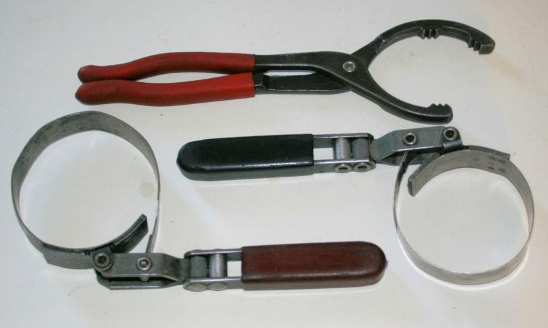 Blue point ya4050 oil filter pliers & 2 band type filter wrenches