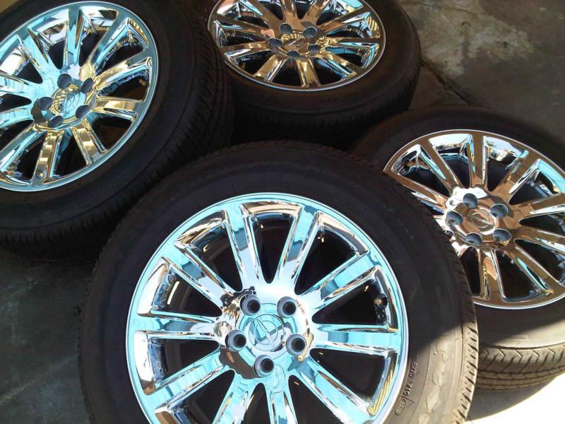 Chrysler 300 18" chrome wheels rims tires - factory oem wheels -  2418