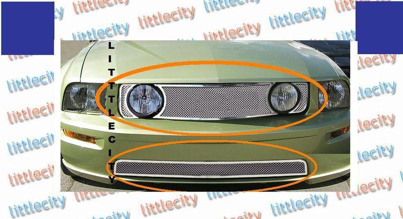 05 06 07 08 09 ford mustang gt v8 stainless mesh grille combo inserts 