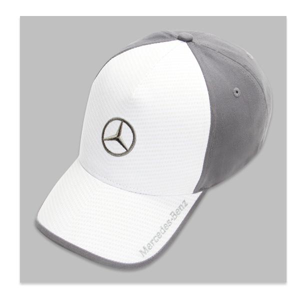 Mercedes-benz white/gray brushed cotton cap