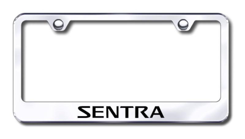 Nissan sentra  engraved chrome license plate frame -metal made in usa genuine