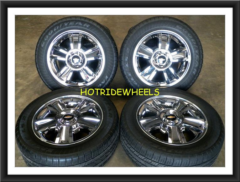 20" chevy silverado tahoe oem chrome clad wheels with tires   275/55/20    #115c