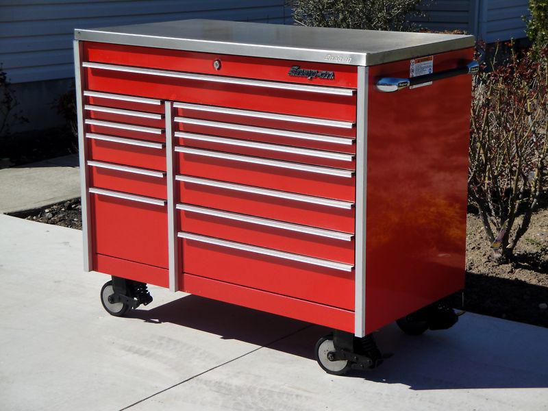 Snap on krl1001 red double bank tool box toolbox & stainless steel top
