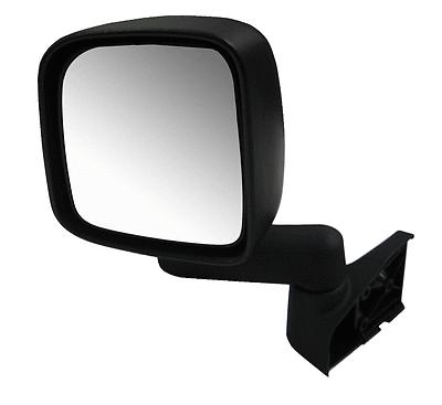 03-06 jeep wrangler manual side view door mirror black assembly driver left lh