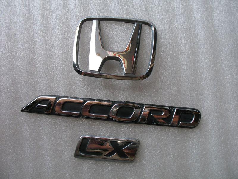 1996 honda accord lx rear trunk chrome emblem logo used 96 set