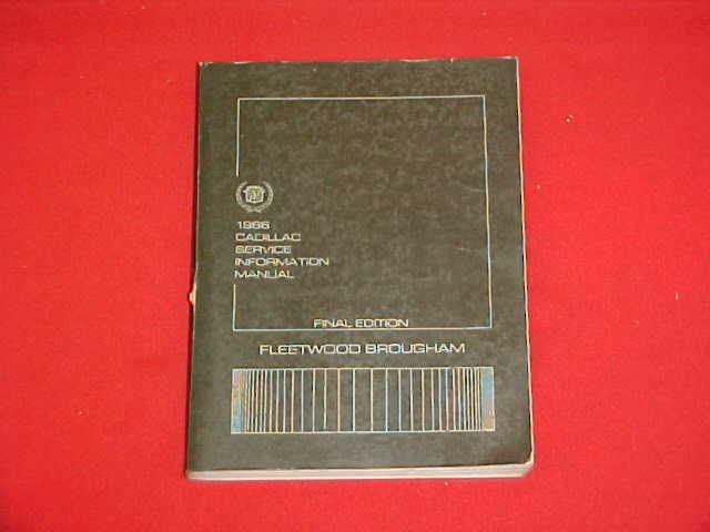 1986 cadillac fleetwood brougham service shop manual w/ wiring diagrams 86 oem