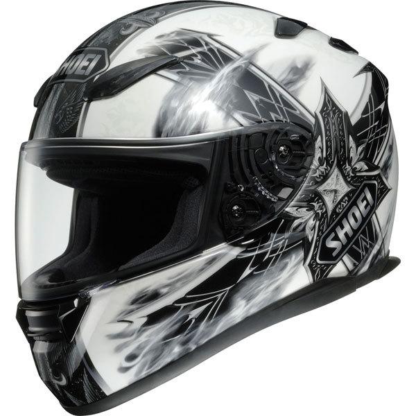 Black/white s shoei rf-1100 diabolic feud full face helmet