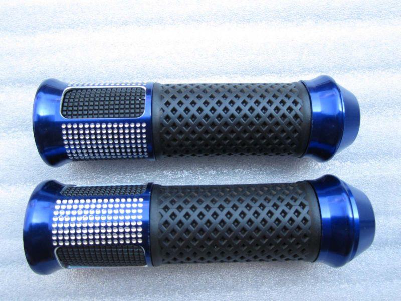 Blue 7/8" handle bar hand grips for kawasaki ninja 250r 600r zx6r zx7r zx10 zx11