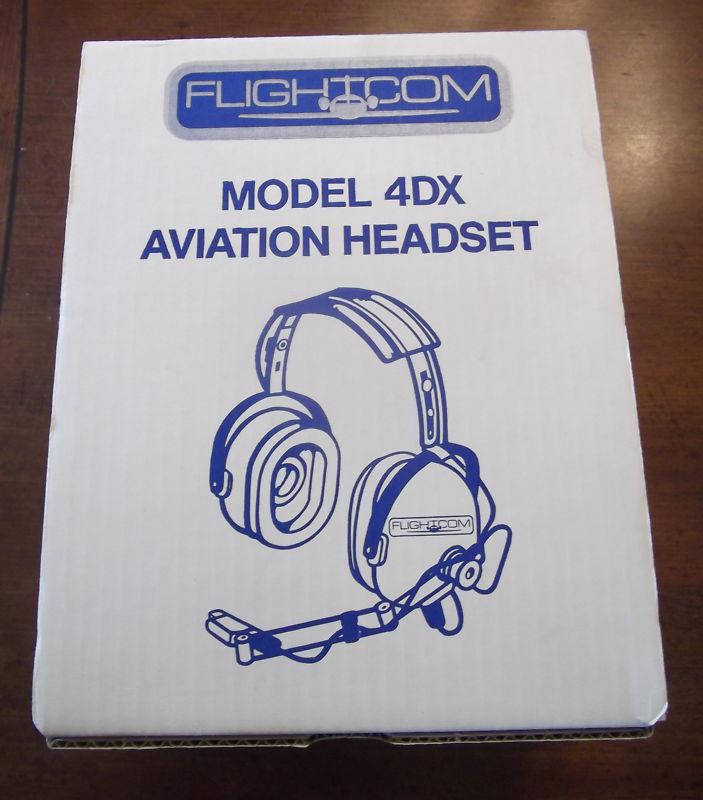 Flightcom model 4dx aviation headset in original box mint condition