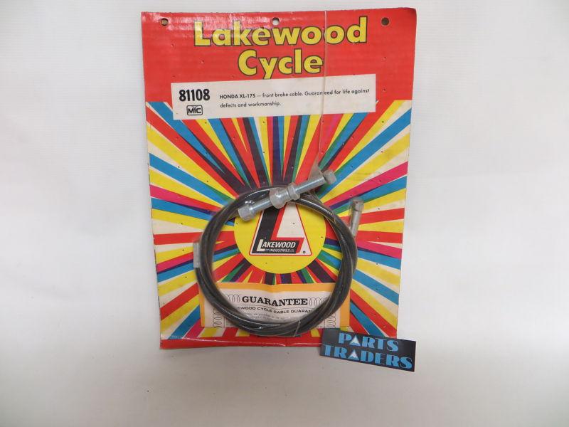 Nos lakewood cycle honda front brake cable xl 175 xl175 1976 1977 1978