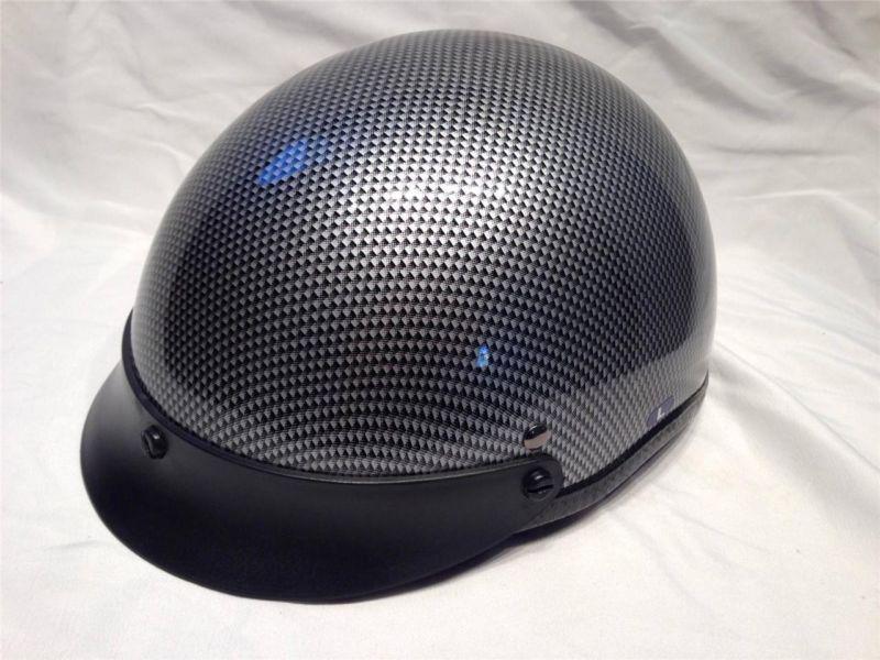 Carbon fiber half helmet low profile traditional motorcycle dot approved new l