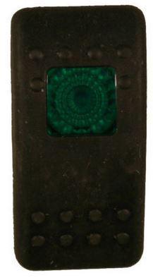 Contura switch cap actuator black w/green single light