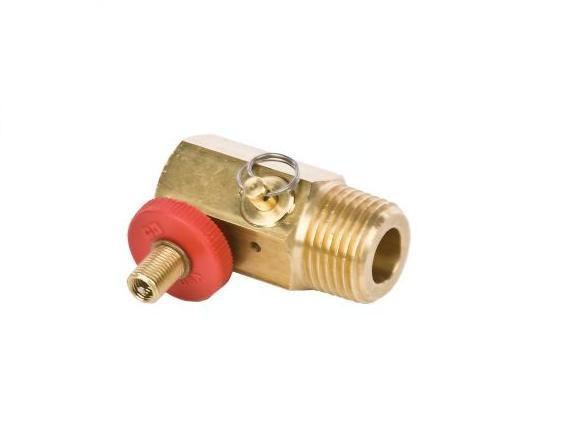 Air tank manifold: 1/2" male npt inlet, two 1/4" female npt outlets