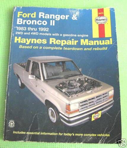 Haynes repair manual 83-92 ford bronco ii - ranger