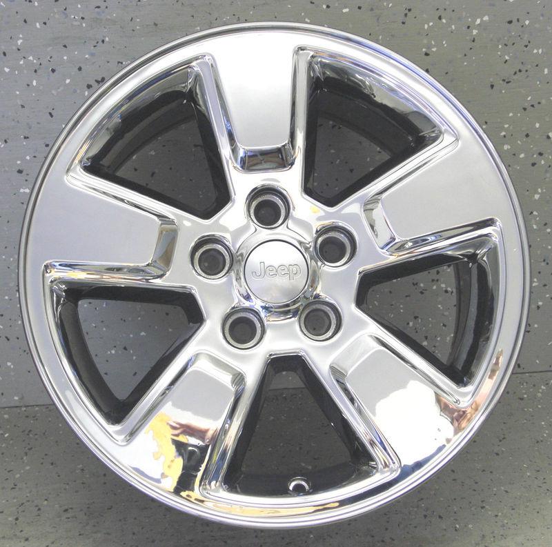 Factory oem jeep liberty 16" pvd chrome wheels rims & caps set of four (4) new