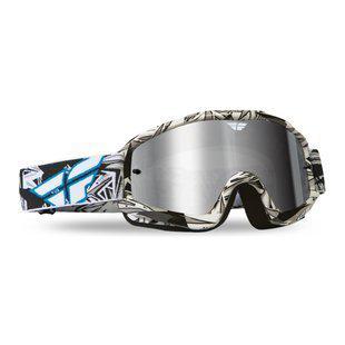 2014 fly racing zone pro goggles black/white with chrome lens *free shipping*