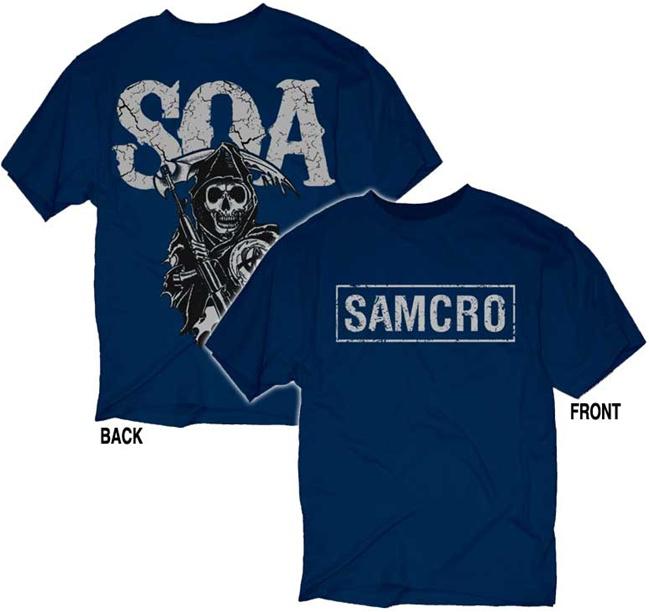 Sons of anarchy samcro soa cracked 2-sided t-shirt tee shirt