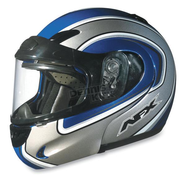 Afx fx-28s flip up modular helmet blue multi size small