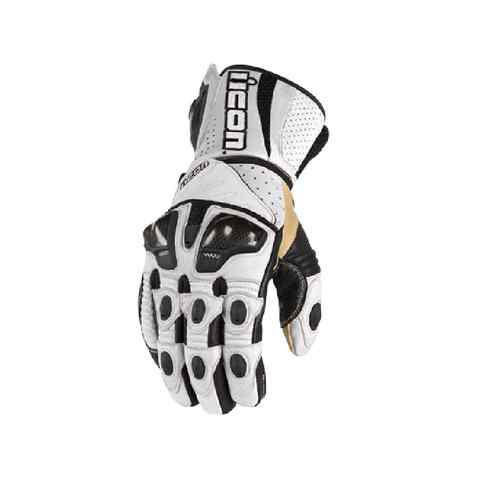 Icon overlord long glove leather white black small s sm