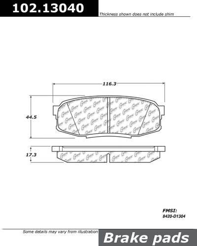 Centric 102.13040 brake pad or shoe, rear-c-tek metallic brake pads