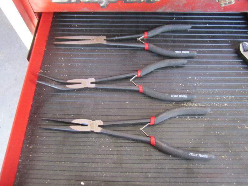 Mac tools long reach needle nose  pliers set pl11lrnc, p11lrbn & p11lrdb