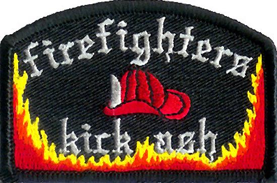 Firefighters kick ash  motorcycle vest patch 
