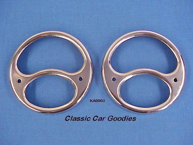 1928-1931 ford tail light bezels (2) ss new! 1929 1930