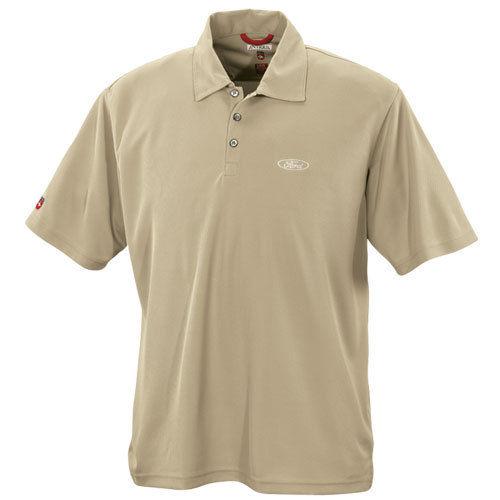 New men's ford motor company moisture wicking antigua golf polo medium tan shirt