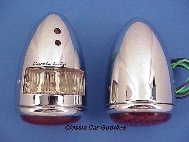 1937 ford tail lights (2) show chrome! glass lenses