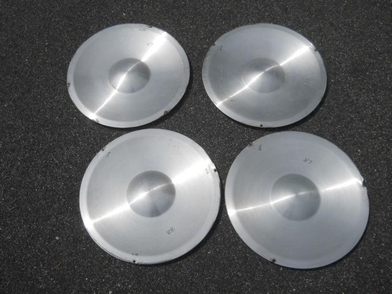 Vintage moon eyes spun aluminum wheel discs hub cap hot rat street rod scta