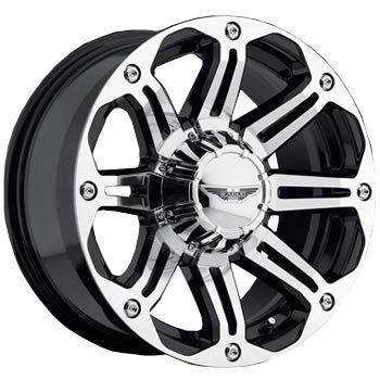 17x8 super finish black american eagle 50 8x6.5 +10 rims open country at ii