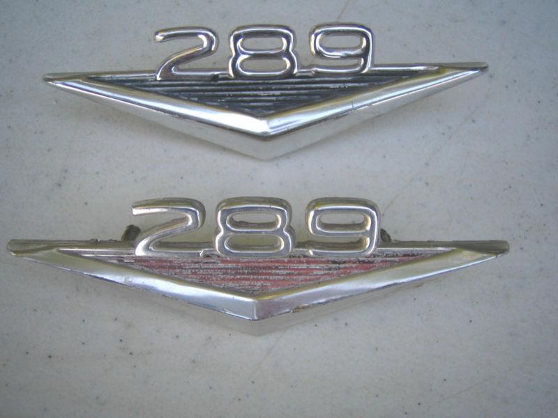 Ford 289 v8 fender badge emblems 63,64,65,66, mustang, fairlane, falcon,ranchero