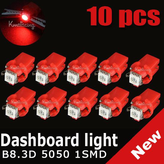 10* red t5 b8.3d car gauge 5050 1 smd led speedo dashboard dash side light bulb