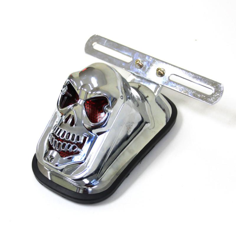 Motorcycle skull rear tail light mount plate for harley yamaha classic atv