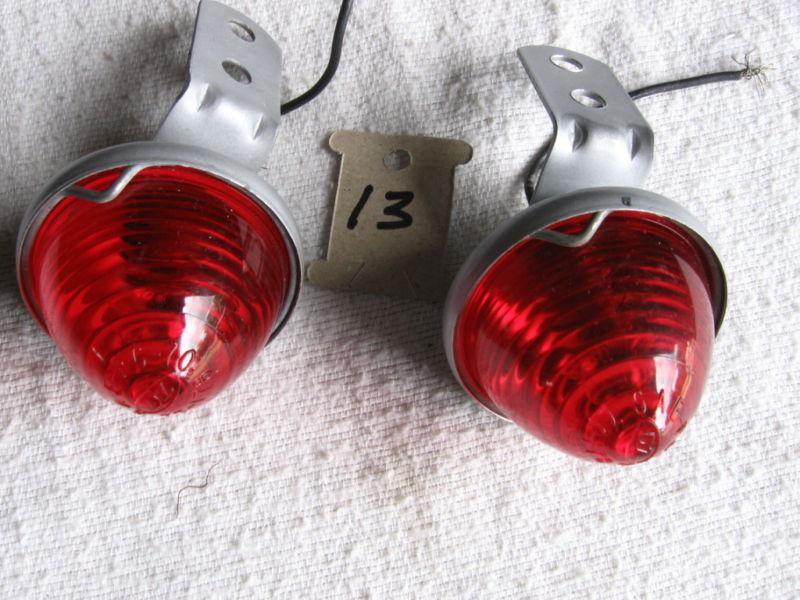 2 red plastic lens cone shape clearance lights