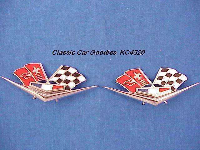 1962-1963 corvette chevy front fender flag emblems (2)