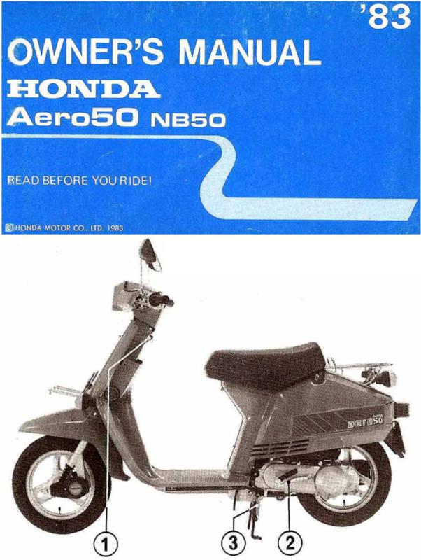 1983 honda aero 50 nb50 motor scooter owners manual -aero 50 nb50-honda-aero 50 