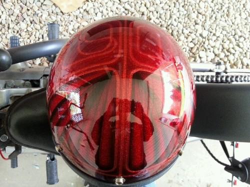 Vintage motorcycle helmet bobber chopper bada$$ metalflake custom paint