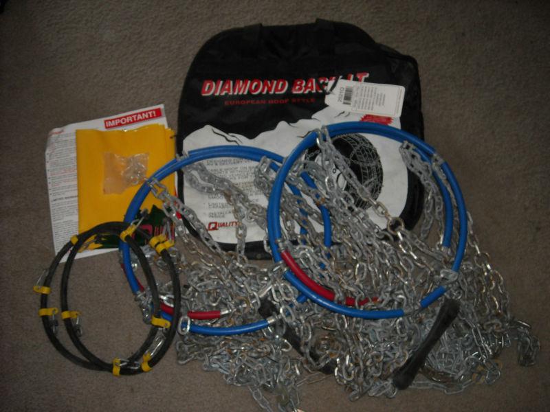 Diamond back lt european hoop style tire snow chains, 2521q - used