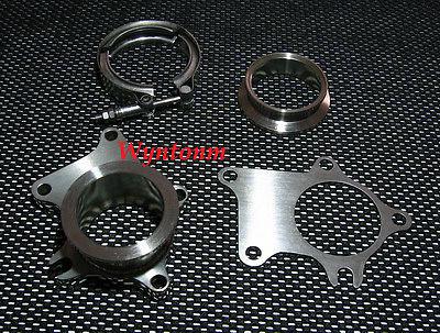 T3 t3/t4 (5 bolt) turbo downpipe 2.5" od" v-band flange stainless steel kit 