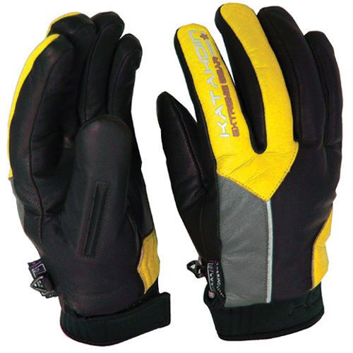 Katahdin gear kg047045 kg track leather gloves yellow- short - xlarge