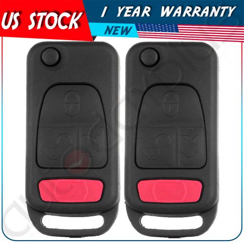 2 new replacement keyless entry remote car fob wide flip key shell case 4btn