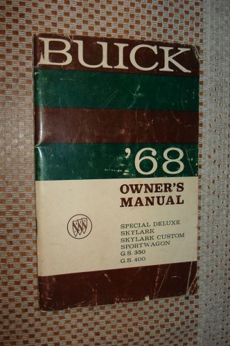 1968 buick owners manual original skylark gs rare sport