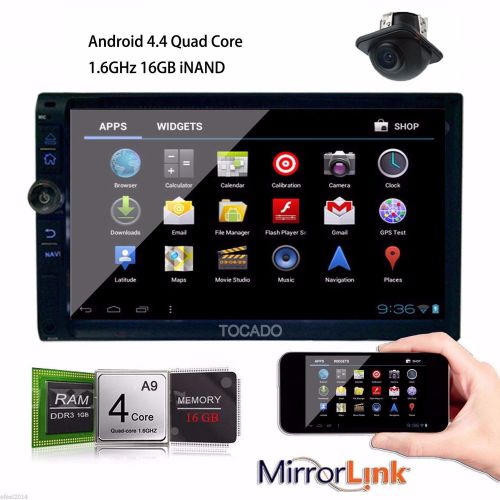 1080p android quad core 7&#034; double 2din car dvd player stereo bt wifi radio+cam