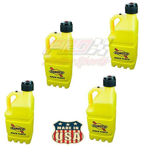 4 pk sunoco 5 gal yellow multi racing fuel jugs/ jerry can p/n 7100yl