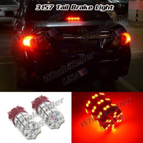 2x red color 3157 4057 smd led bulb 4157 stop brake tail rear turn signal light
