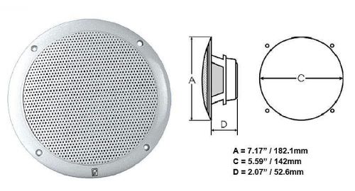 Poly-planar #ma4600 - dual cone intgrl grl performance speaker - 6in - wht - 1pr