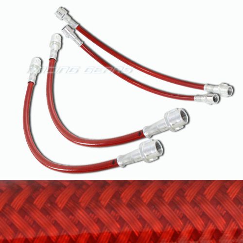 For 98-05 porsche 911 996 carrera red front + rear stainless steel brake lines